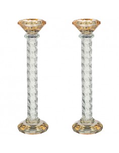 Bougeoirs en cristal 25,5...