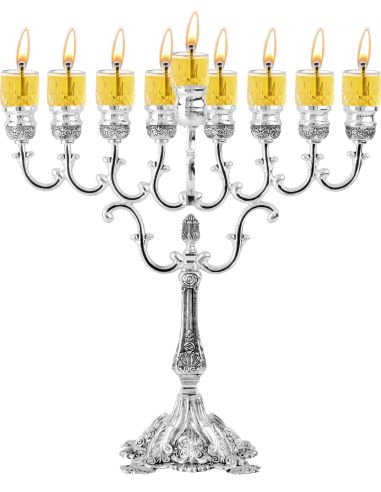 Menorah en argent plaqué 13 de hauteur