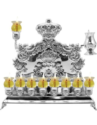 Menorah murale en argent plaqué 11 de hauteur