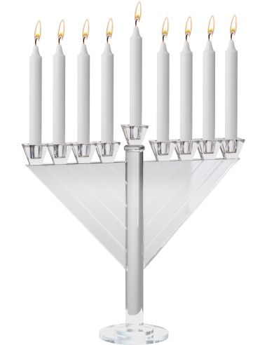 Menorah en verre de cristal