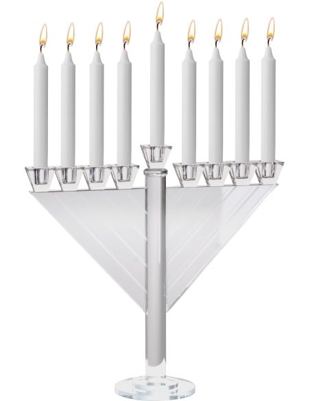 Menorah en verre de cristal