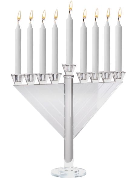Menorah en verre de cristal