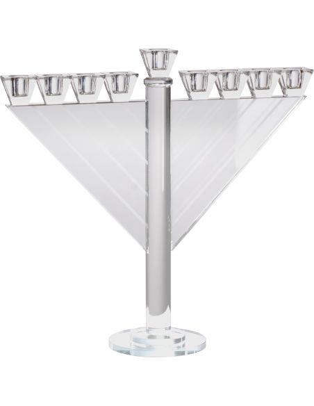 Menorah en verre de cristal