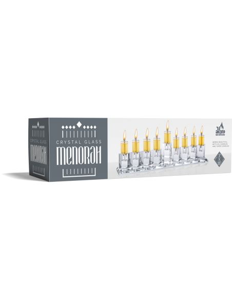 Menorah en verre de cristal Longue