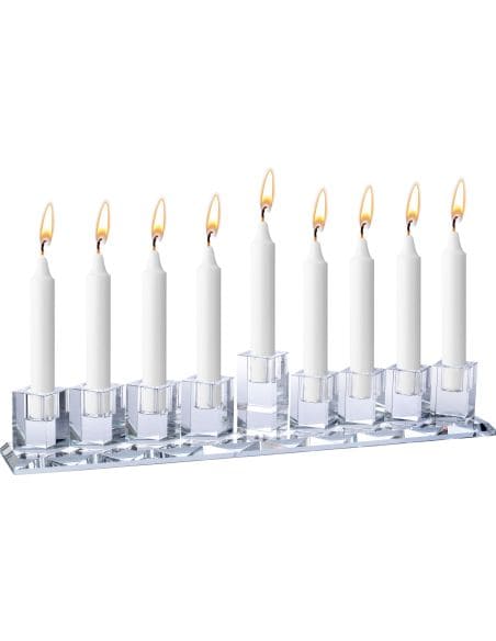 Menorah en verre de cristal Longue