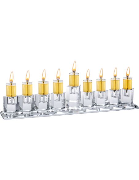 Menorah en verre de cristal Longue