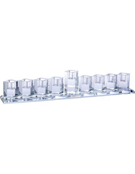Menorah en verre de cristal Longue