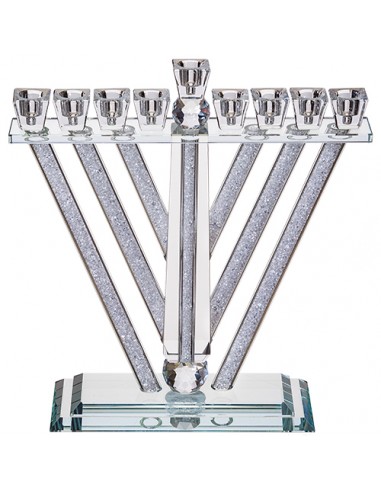 Menorah en cristal avec pierres 30x27 cm