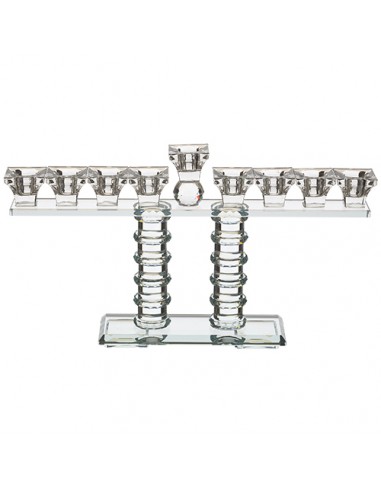 Menorah en cristal avec pierres 20x37 cm