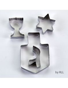 Lot de 4 emporte pièces Hanoukka en acier inoxydable 2