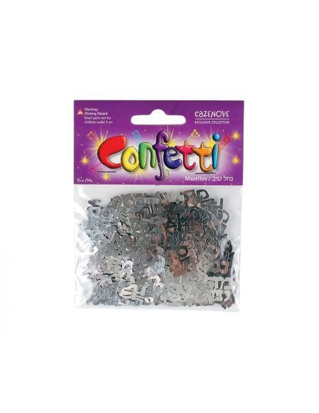 Mazal tov confeti couleur argenté