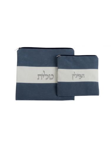Set de sacs talit et téfilines – motif 3 bandes.