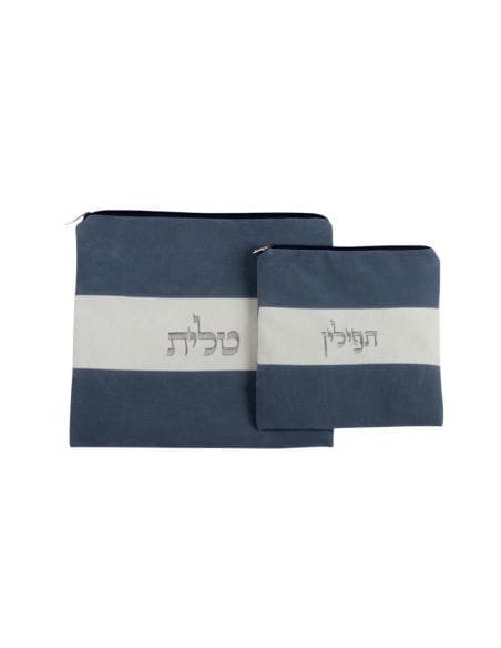 Set de sacs talit et téfilines – motif 3 bandes.