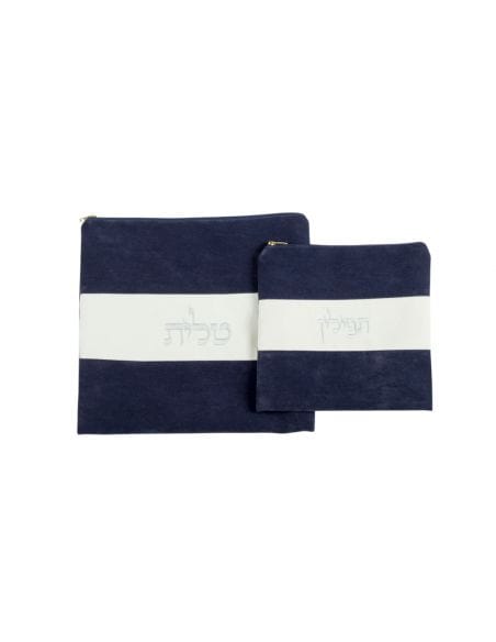 Set de sacs talit et téfilines – motif 3 bandes.