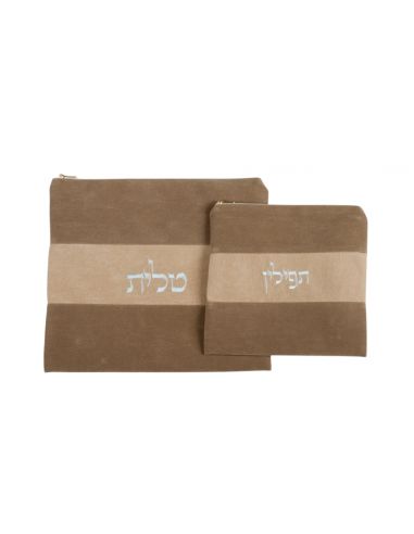 Set de sacs talit et téfilines – motif 3 bandes.