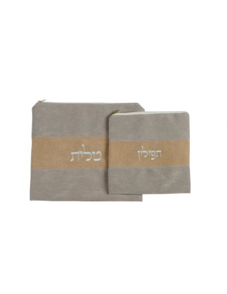 Set de sacs talit et téfilines – motif 3 bandes.