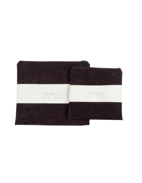 Set de sacs talit et téfilines – motif 3 bandes.