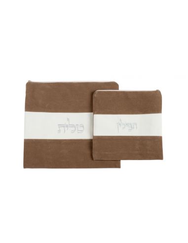 Set de sacs talit et téfilines – motif 3 bandes.