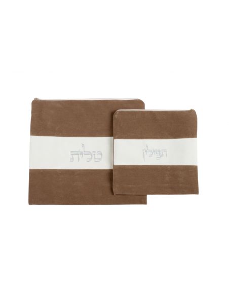 Set de sacs talit et téfilines – motif 3 bandes.