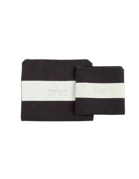 Set de sacs talit et téfilines – motif 3 bandes.