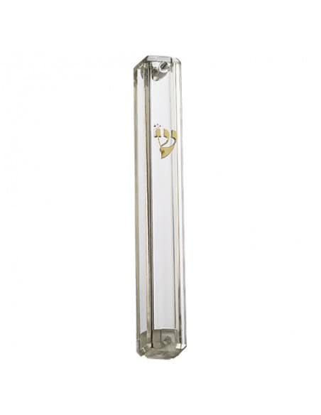 Mézouzah en plastique transparent avec bouchon en caoutchouc 12 cm