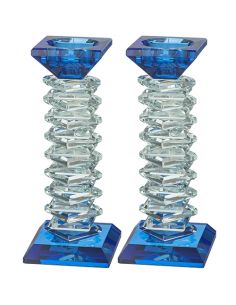 Paire de bougeoirs élégants en cristal 175 cm