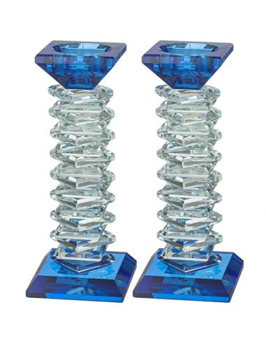 Paire de bougeoirs élégants en cristal 175 cm