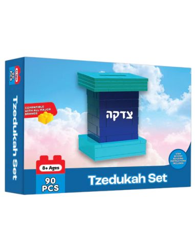Boite de Tzedukah bleus en lego