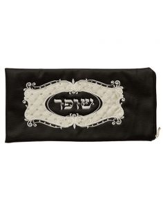 Étui élégant pour chofar en similicuir et velours 21 x 41 cm