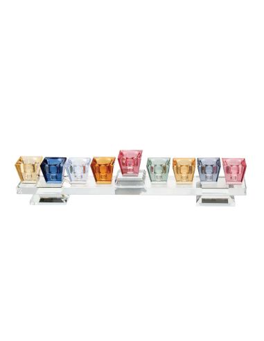 Hanoukkia Élégante en Cristal 28x7 cm