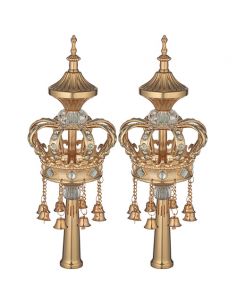 Rimonim dorées pour rouleau de Torah 32 cm