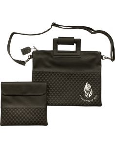 Pochette de Talit et tefillin en similicuir noir avec inscription Eich