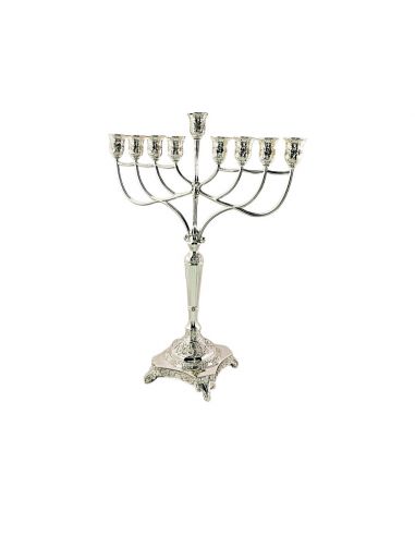 Menorah plaquée argent 46 cm