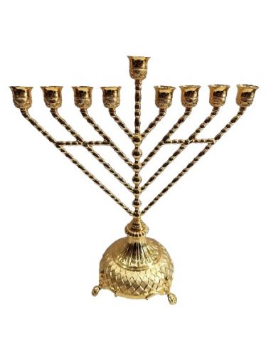 Menorah Habad plaquée or40 cm