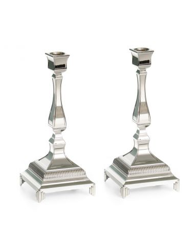 Chandeliers plaqués argent paire 25 cm
