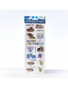 Autocollants Hanoucca métallisés 3D 95×37,5 2 feuilles en sachet 2