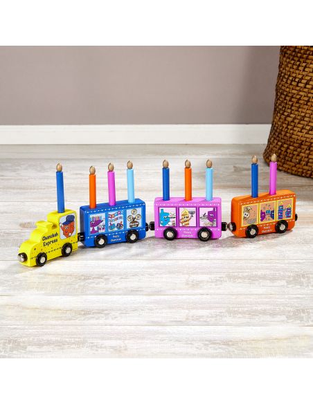 Menorah train en boisMy Playbougies amovibles 17×5