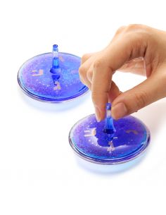 Toupielavebleu et violet paillettes dorées diamètre 2,75