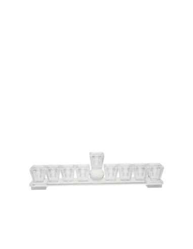Menorah basse en cristal 27x3x7cm