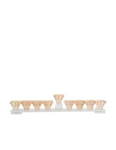 Menorah 9 feux dorée en verre h7cm