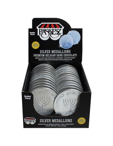 Médaillons de chocolat Silver Parve – Sans noix