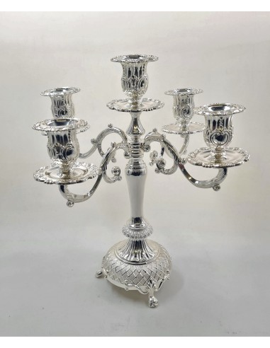 Chandelier Argenté 5 Branches 37 cm