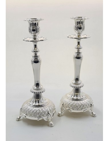 Chandeliers argentés – paire – 34 cm