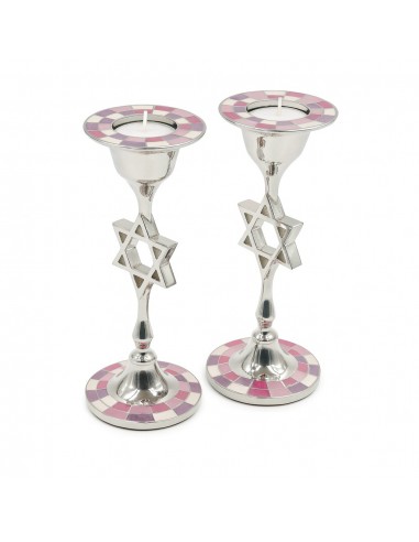 Chandeliers en métal violet/rose –...