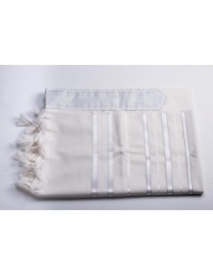 Talit en laine  bleu/argent...