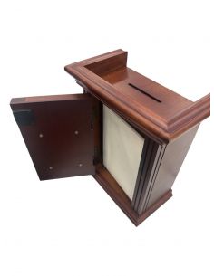 Boite de Tsedaka en bois personaliser format choul  2