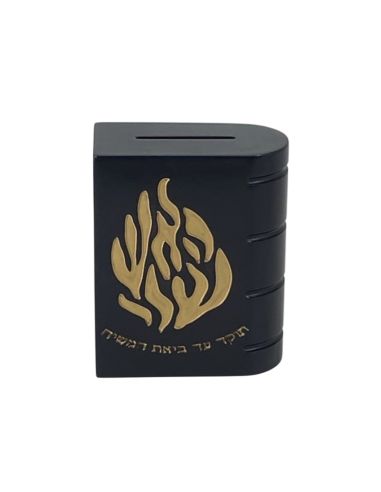 Boîte de tsédaka en acrylique noir doré – Breslove
