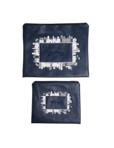 Pochette pour Talitet Tefilin vinyle bleu marine