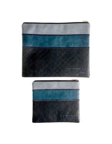 Pochette pour Talit et Tefilin en vinyle bleu marine