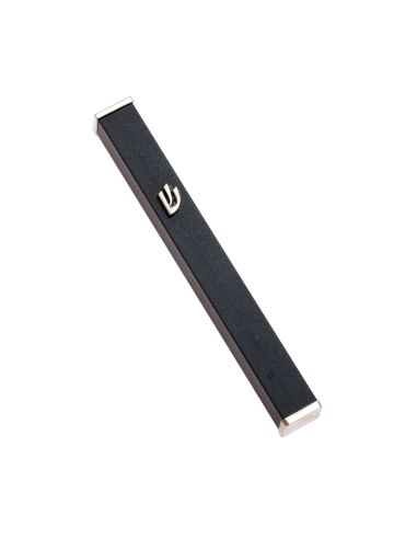 Mezouzah en aluminium pailleté gris foncé/nickel – shin – 12 cm